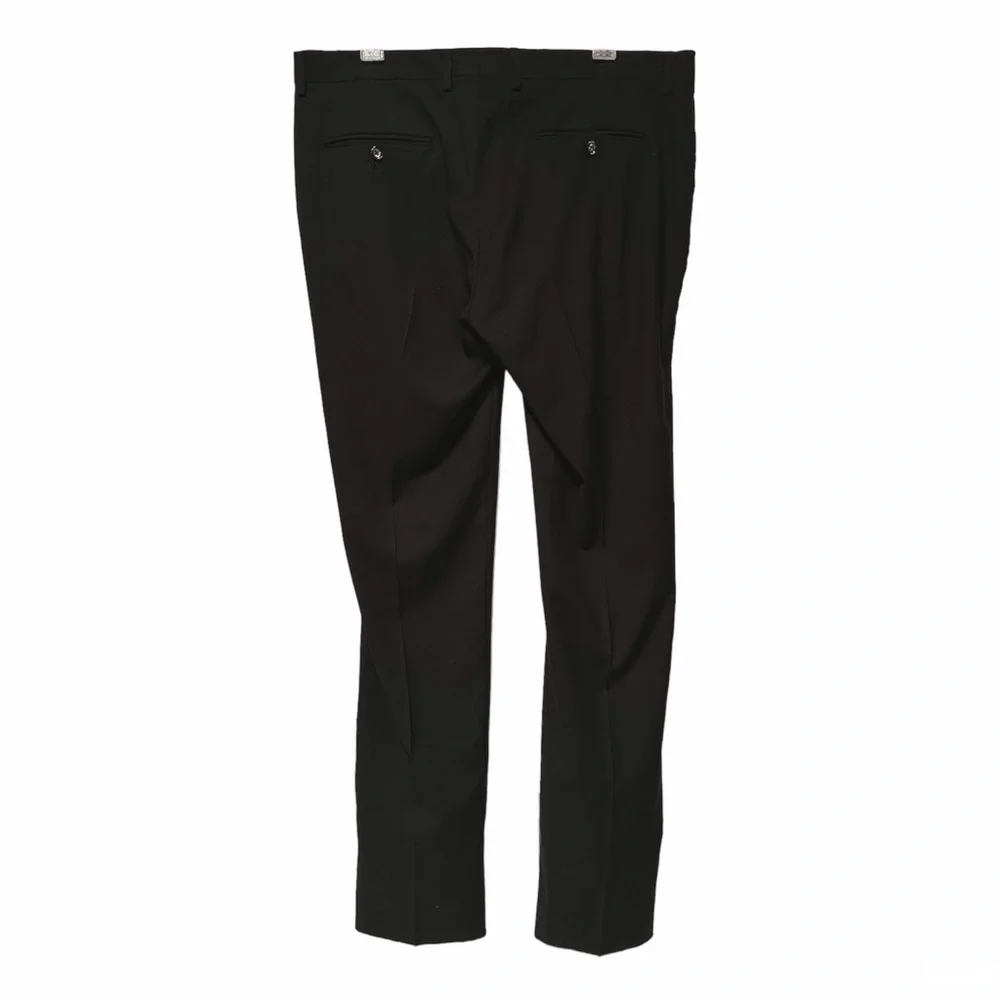 Soul Of London Flat Front Stretch Black Dress Pant